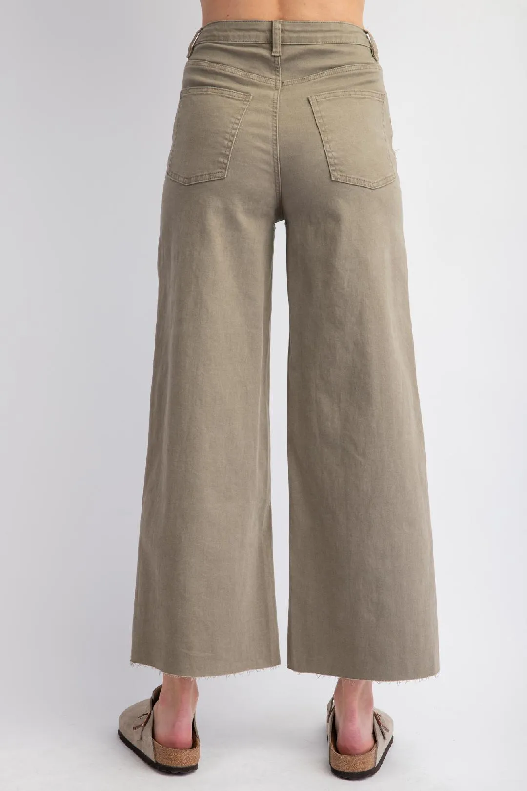 Olive Heart Patch Stretch Twill Pants