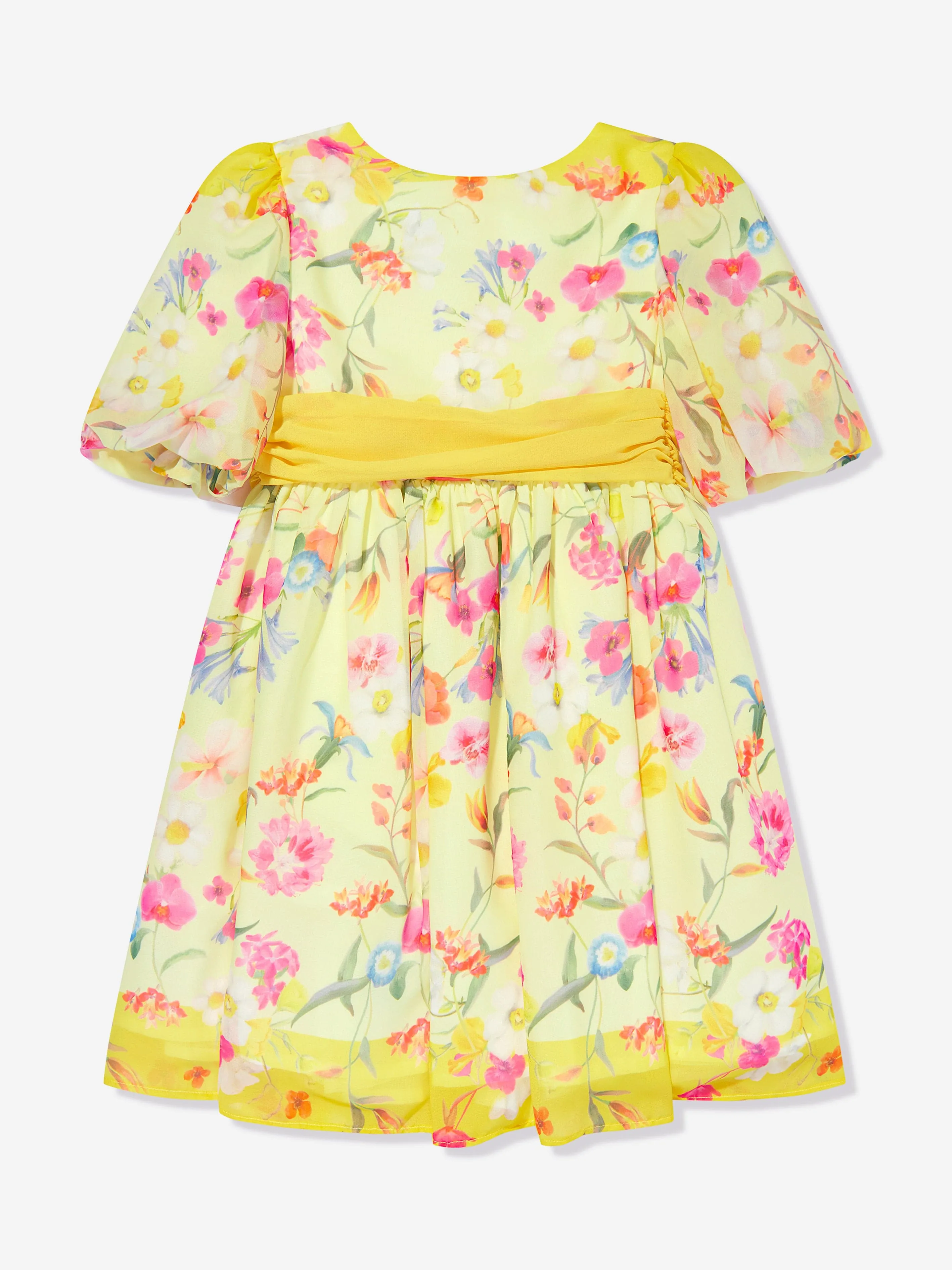 Patachou Girls Floral Party Dress in Yellow