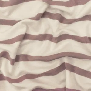 Pink-Ivory Stripe Stretch Spandex Rayon Modal Jersey Knit Fabric