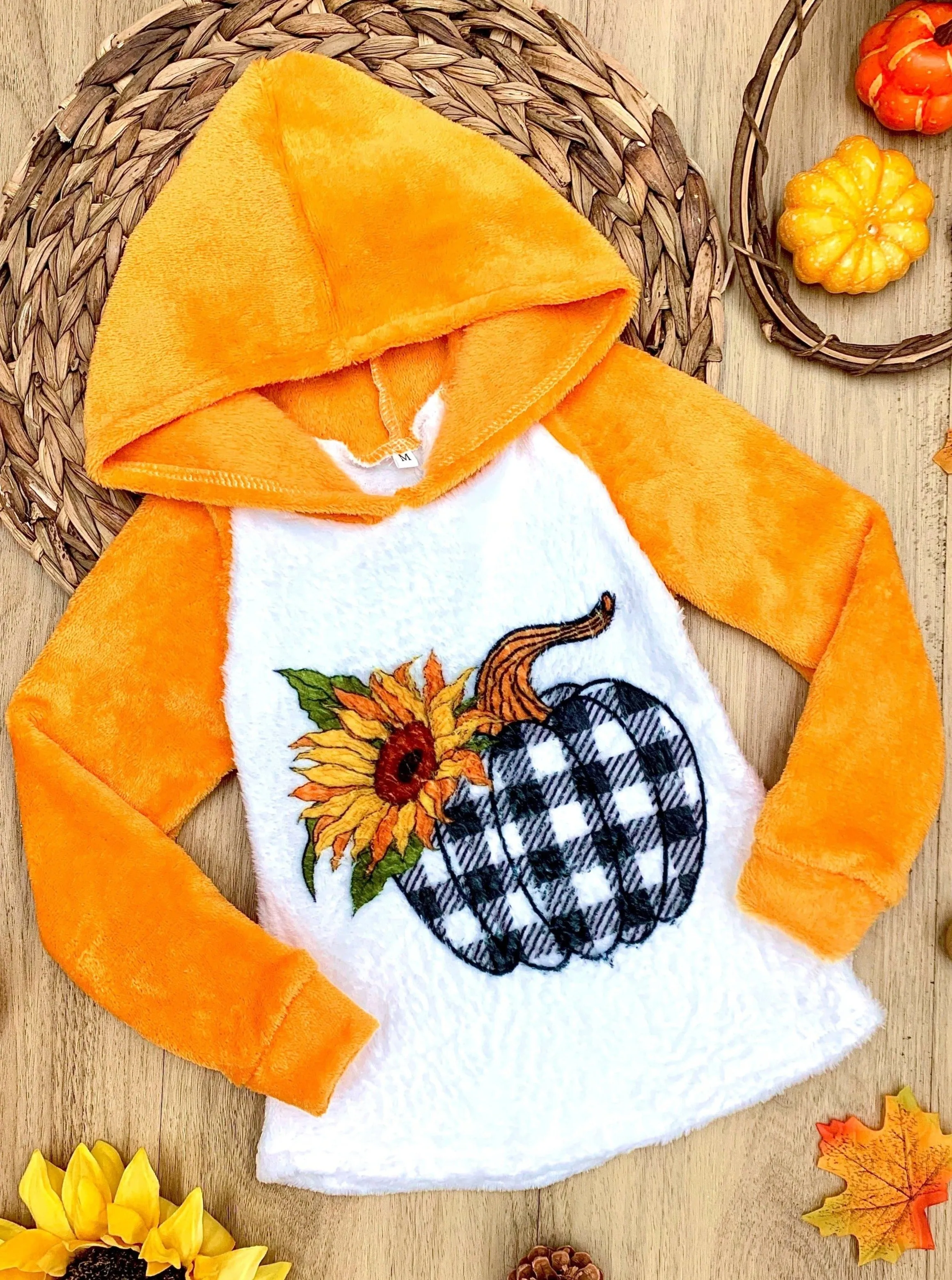 Plush Pumpkin Raglan Hoodie
