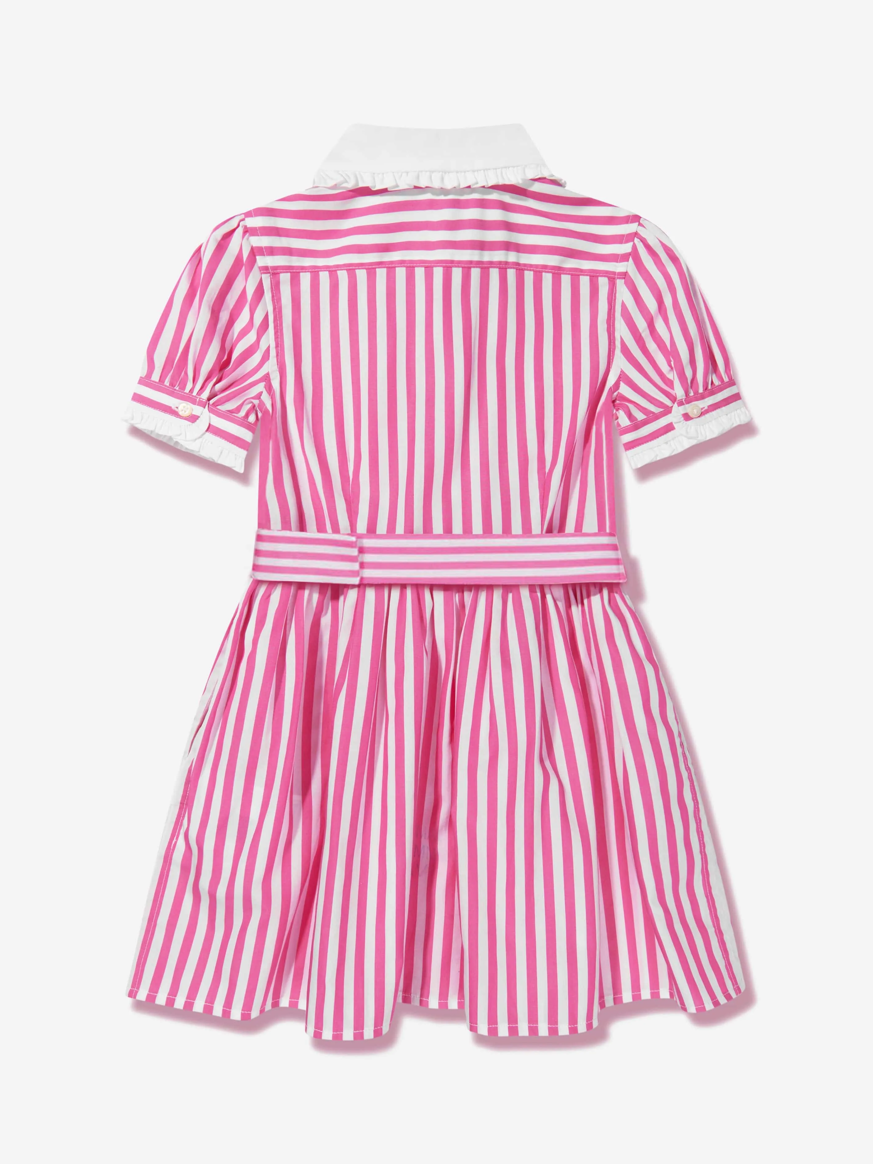 Ralph Lauren Girls Striped Shirt Dress in Pink