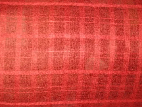 Red color Cotton Organdy Plaids~Width 44&quot;