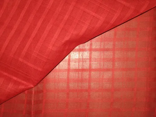 Red color Cotton Organdy Plaids~Width 44&quot;