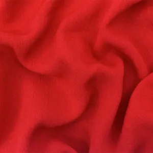 Red Famous Designer Rayon Crinkle Gauze Woven Fabric