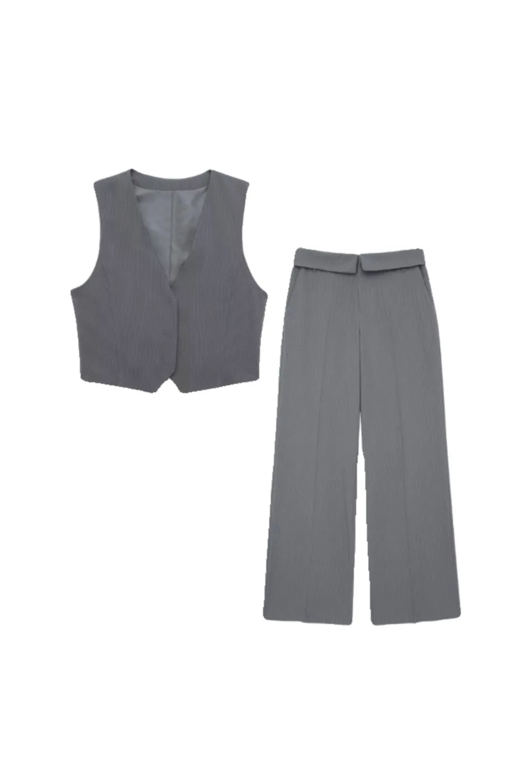 'Riley'  Striped Vest and Rolled-Hem Pants Suit (Sold Separately)