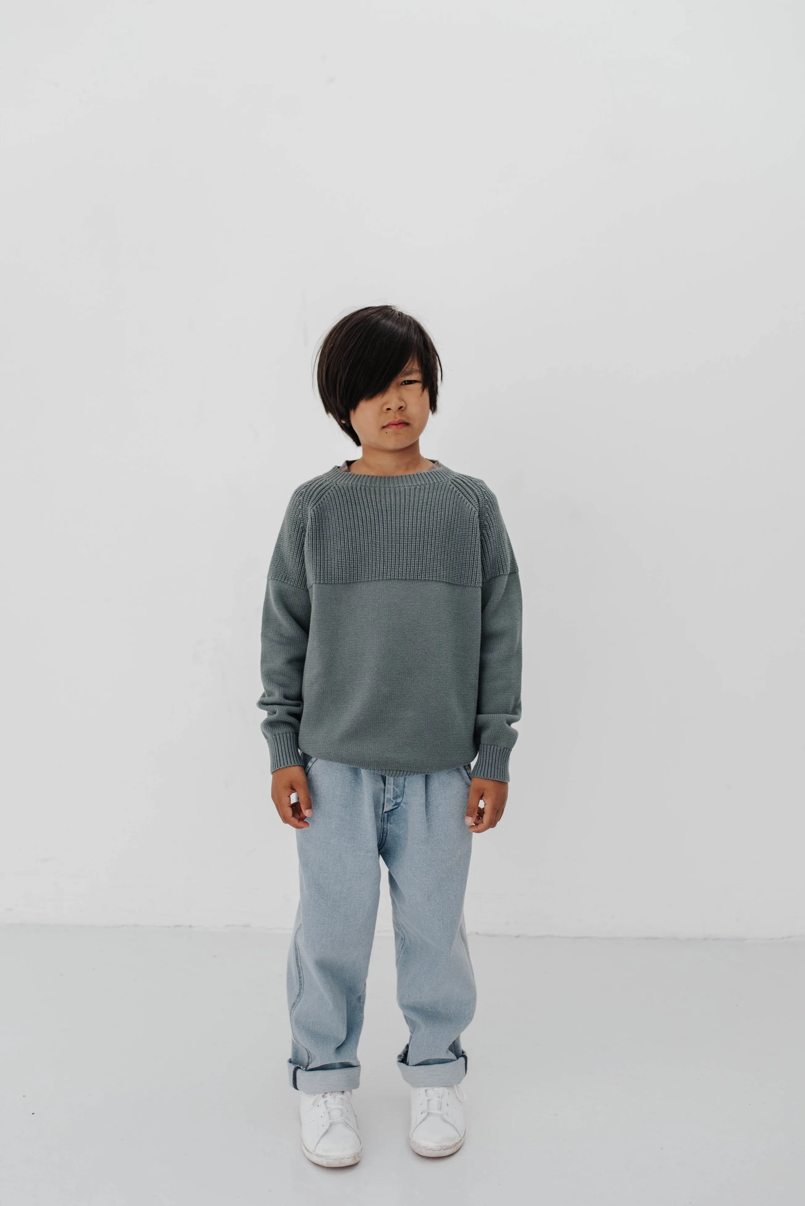 Sweater Knit Dusty Ocean Blue