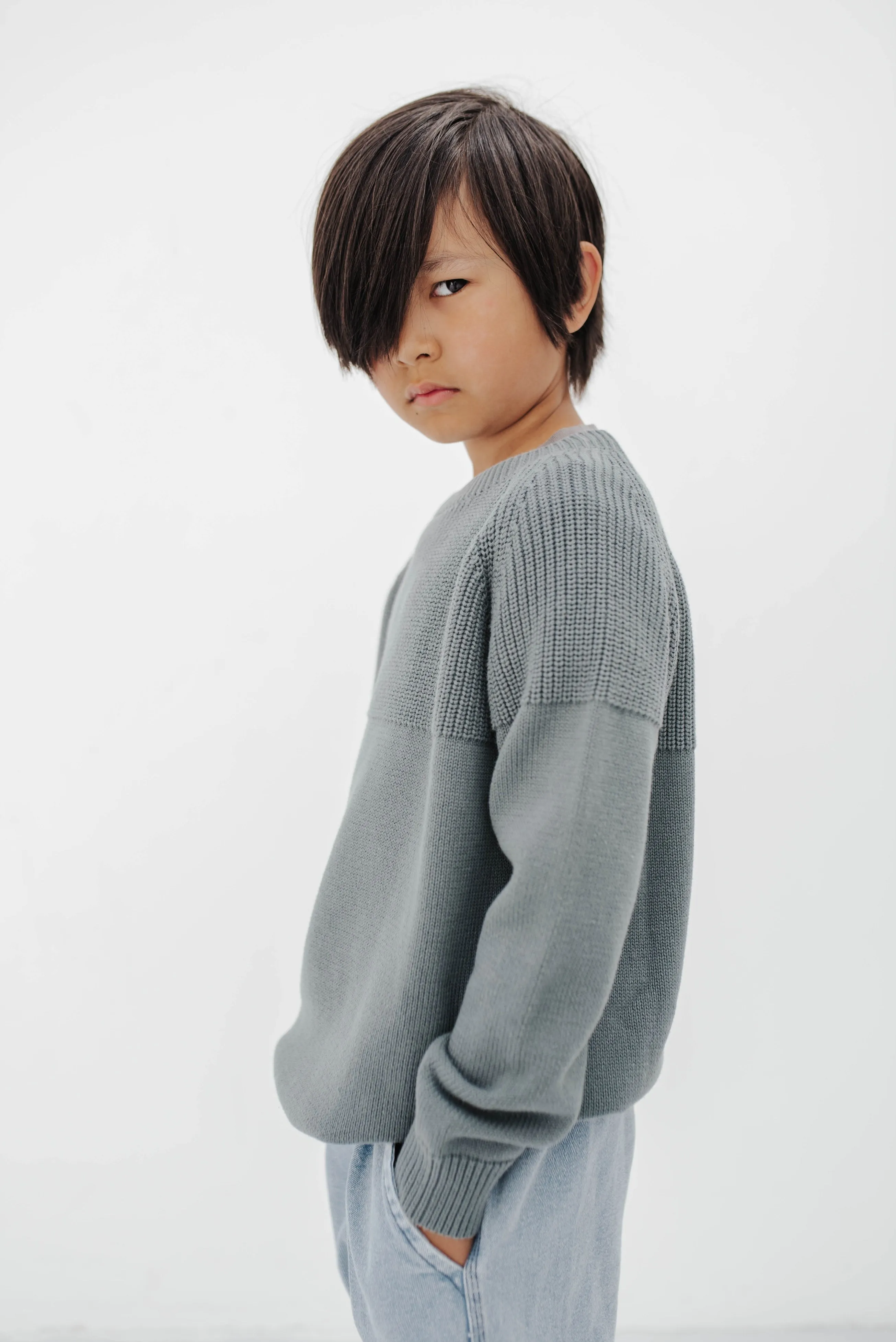 Sweater Knit Dusty Ocean Blue