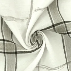 Taupe Beige-Multi Cotton Abstract Plaid Woven Voile Fabric