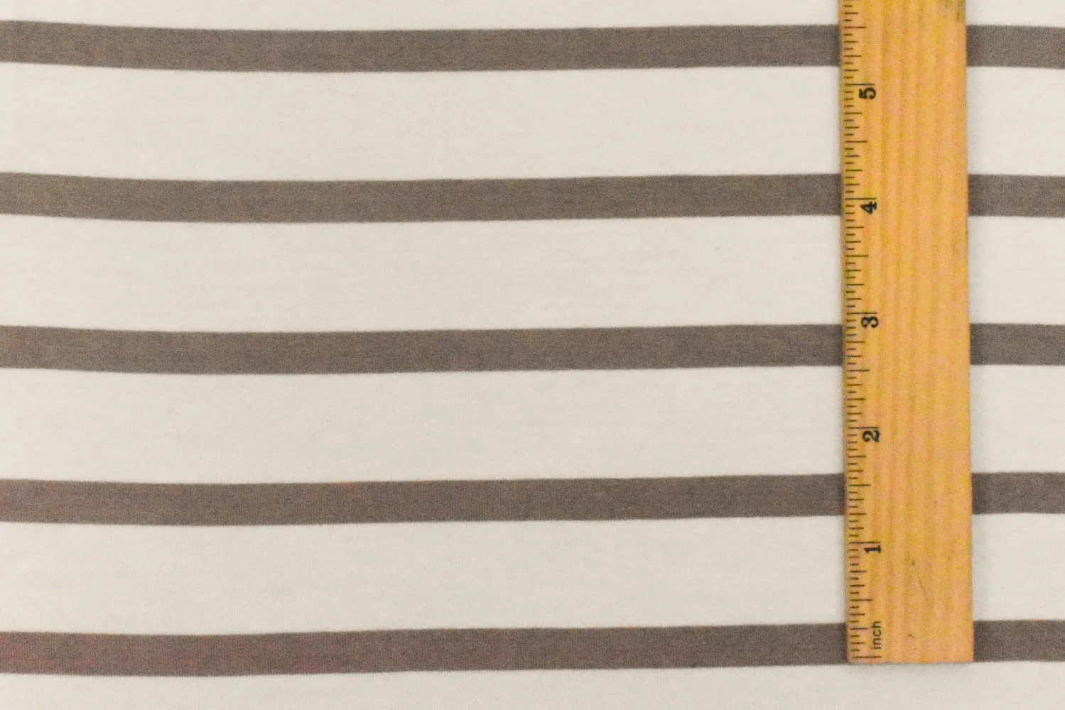 Taupe-Ivory Stripe Stretch Spandex Rayon Modal Jersey Knit Fabric