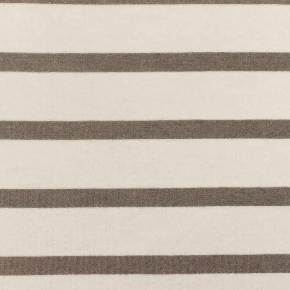 Taupe-Ivory Stripe Stretch Spandex Rayon Modal Jersey Knit Fabric