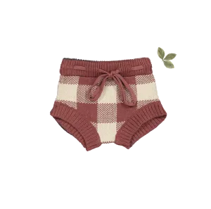 The Gingham Knit Bloomer - Rosewood