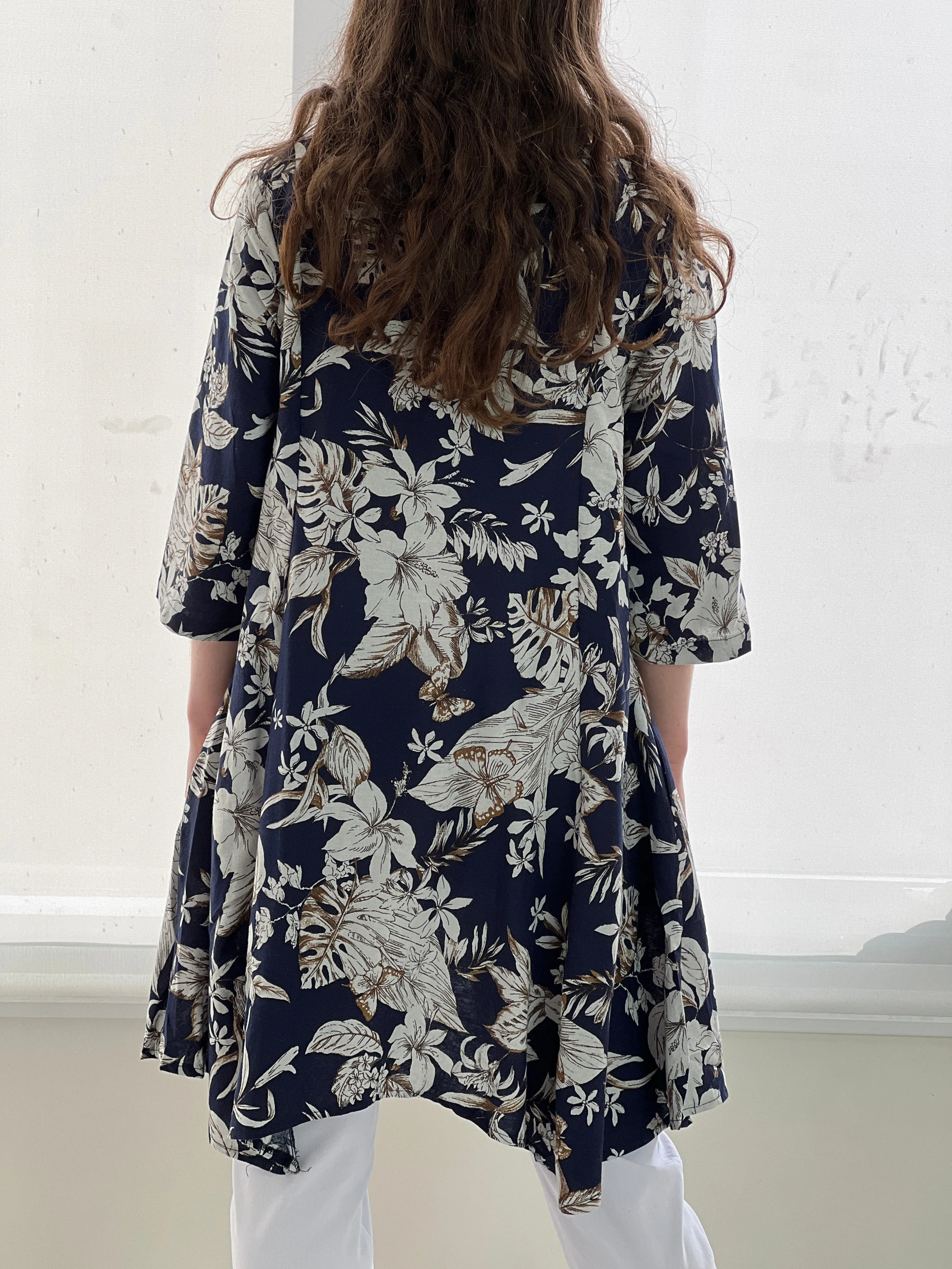 Tulum Floral Linen Shirt Dress