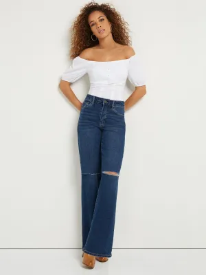 Ultra High-Waisted Wide-Leg Jeans - Dark Wash