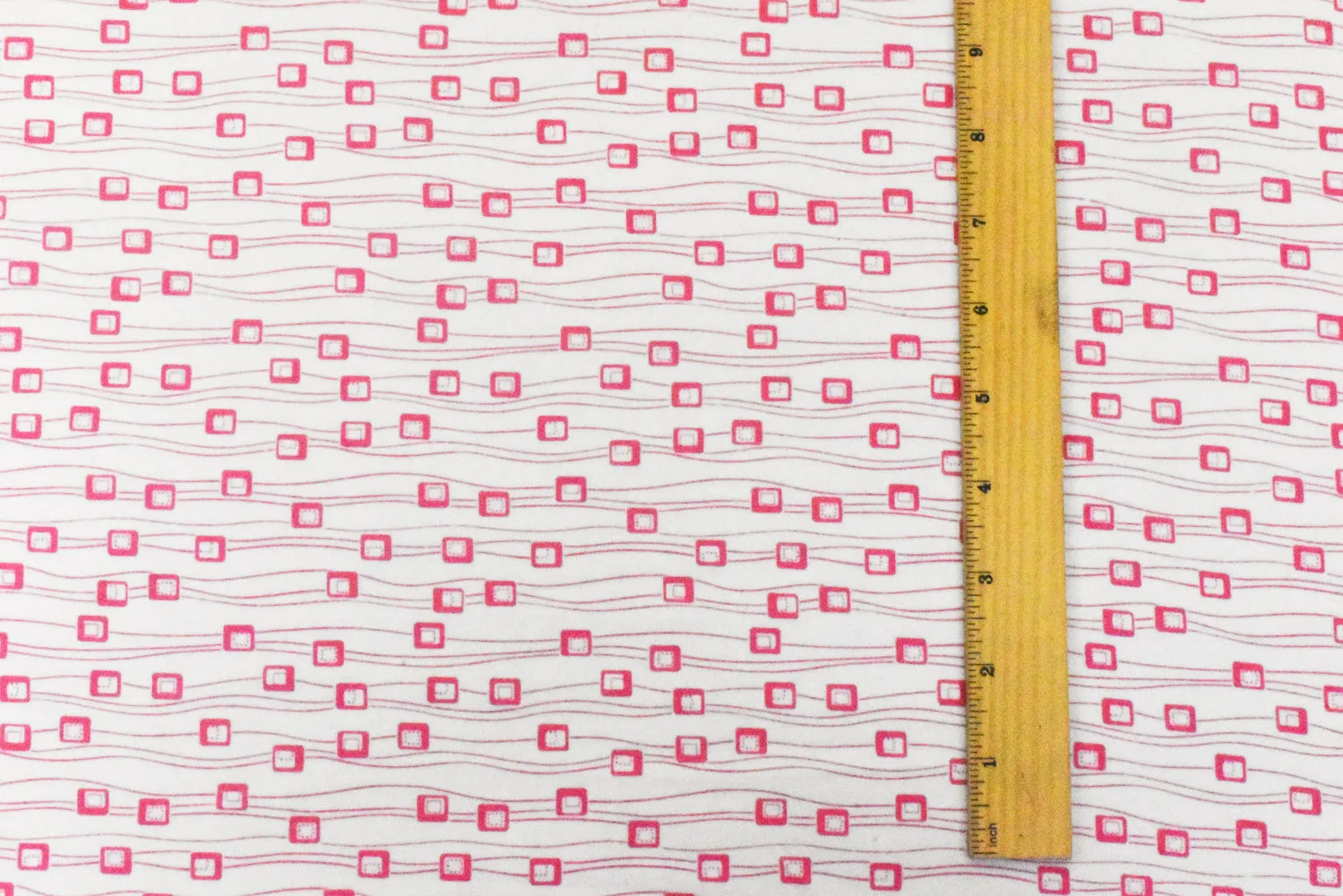 White-Pink Abstract Printed Stretch Cotton Jersey Knit Fabric