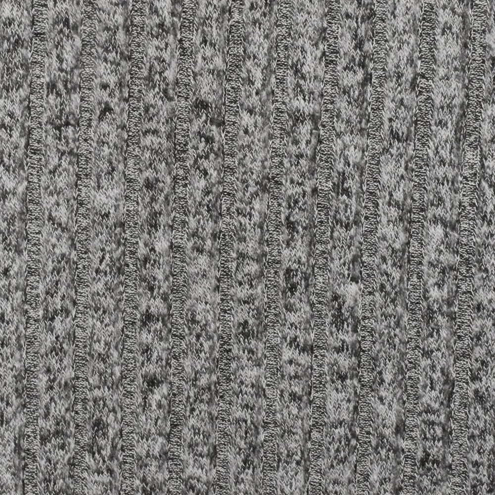 Winter Black-White Texture Stretch Rayon Brushed 7x4 Rib Knit Fabric