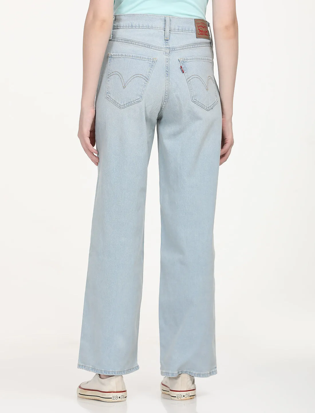 Women's High Rise Wide Leg Light Blue Jeans