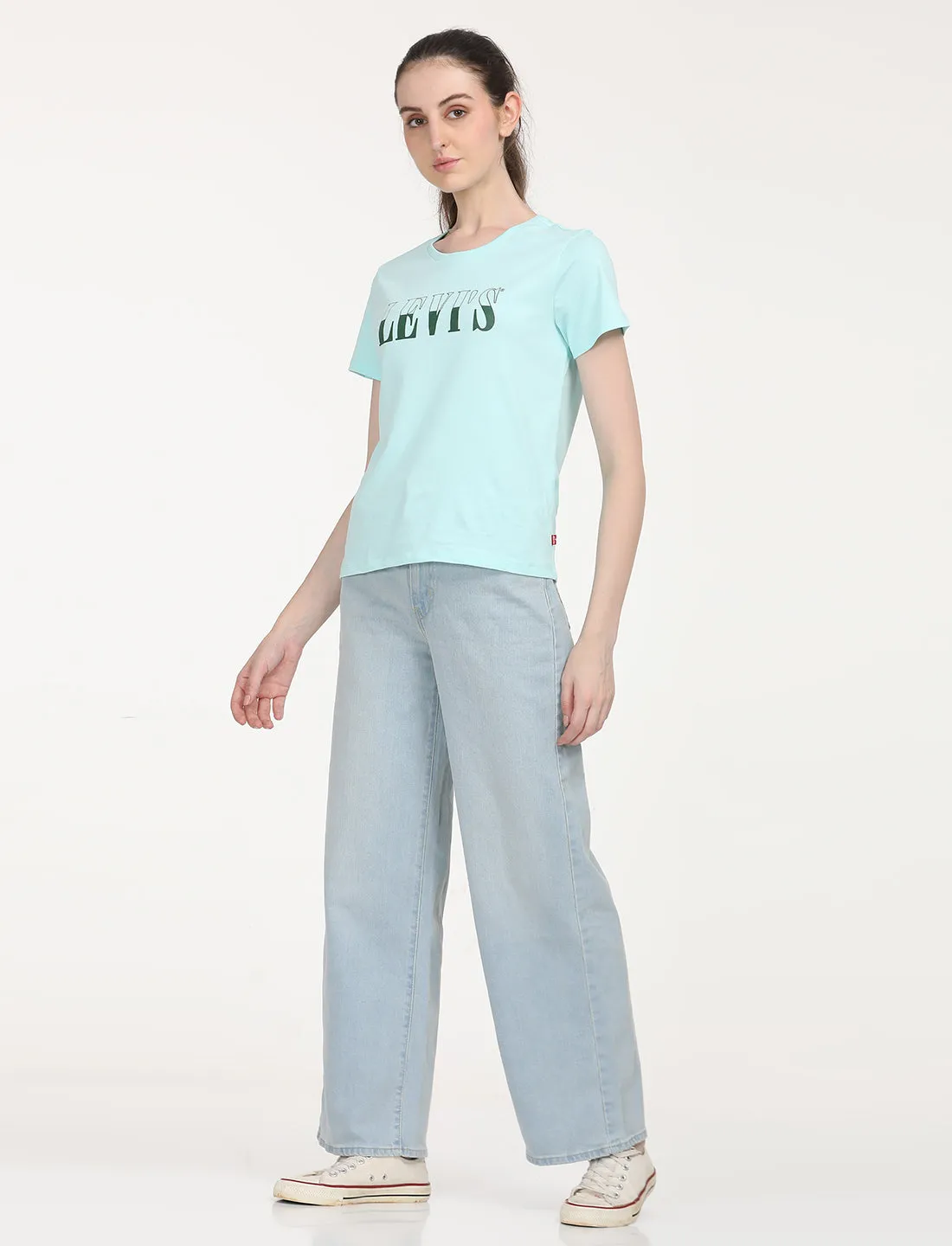 Women's High Rise Wide Leg Light Blue Jeans