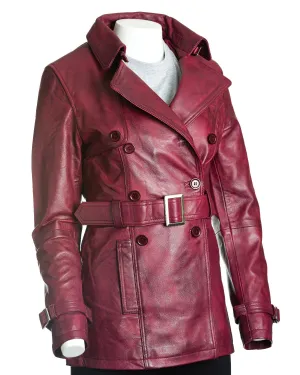 Women's Leather Trench Coat: Lauretta