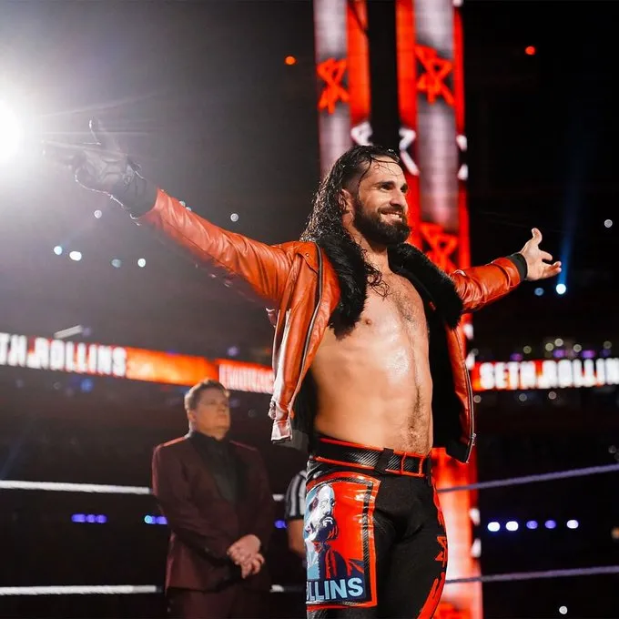 WWE Seth Rollins Shearl Coller Black Leather Jacket