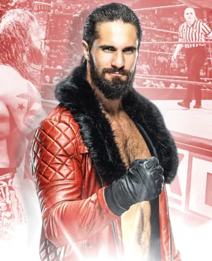 WWE Seth Rollins Shearl Coller Black Leather Jacket